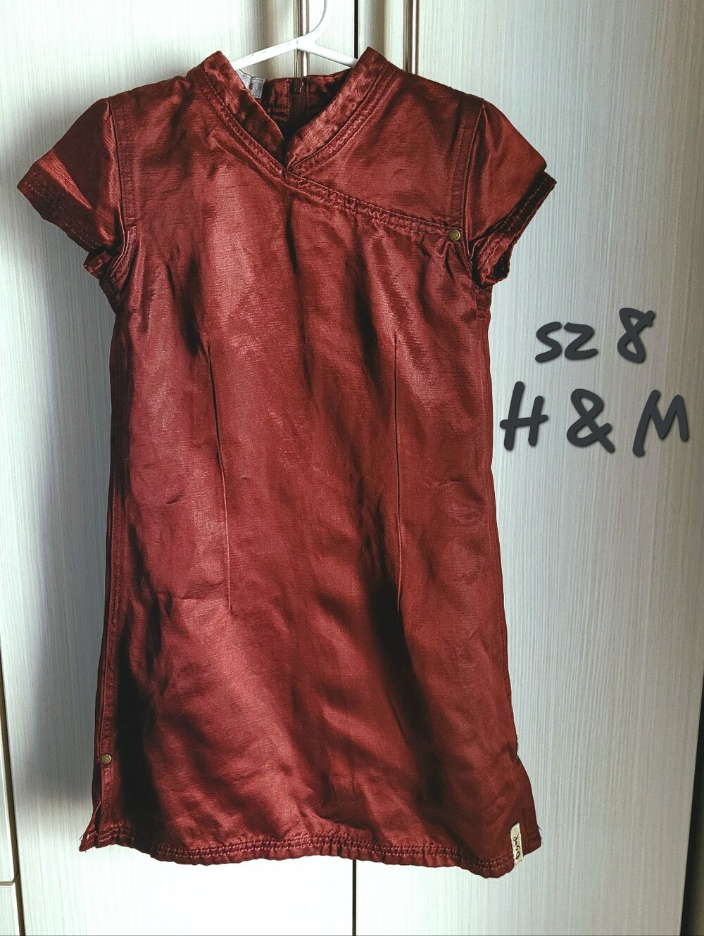 H&M Girls' Rust Red Short Sleeve Dress